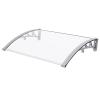 Transparent Polycarbonate Door Awning with Aluminum Frame, 60 x 280 cm view 1
