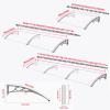 Transparent Polycarbonate Door Awning with Aluminum Frame, 60 x 280 cm view 3