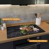 Wallario Glass Stovetop Cover/Splash Guard, 1-Piece, 80 x 52 cm, 13 mm Feet, Salt & Pepper with Garlic and Rosemary view 2