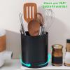 Cyrank 360° Rotating Kitchen Utensil Holder, Black view 2