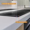 Wallario Glass Stove Cover/Splash Guard, 80 x 52 cm, Musical Notes in Black and White view 4