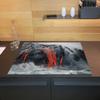 Wallario Glass Stove Cover/Splash Guard, 3-Piece, 90 x 52 cm, Lava Flow into the Sea view 2