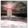 Wallario Glass Cooktop Cover/Splash Guard, 52 x 60 cm, Lighthouse in Stormy Seas view 1