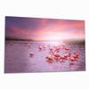 Wallario Glass Cooktop Cover/Splash Guard, 80 x 52 cm, Pink Flamingos at Sunset view 1