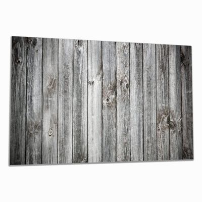 Wallario Glass Stove Cover/Splash Guard, 1-Piece, 90 x 52 cm, Light Gray Wood Panel Texture