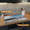 Wallario Glass Stove Cover/Splash Guard, 80 x 52 cm, Black-and-White Beach Path Design view 2