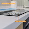 Wallario Glass Stove Cover/Splash Guard, 80 x 52 cm, Black-and-White Beach Path Design view 4