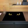 Wallario Glass Cooktop Cover/Splash Guard, 1-Piece, 90 x 52 cm, Yellow Cat Eyes at Night view 2