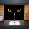 Wallario Glass Cooktop Cover/Splash Guard, 1-Piece, 90 x 52 cm, Yellow Cat Eyes at Night view 3