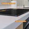 Wallario Glass Cooktop Cover/Splash Guard, 1-Piece, 90 x 52 cm, Yellow Cat Eyes at Night view 4