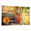 Wallario Glass Stove Cover/Splash Guard, 1-Piece, 90 x 52 cm, with 8 mm Feet, for Ceramic and Induction Cooktops, Antique Vintage Car in Sepia, Front View view 1