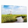 Wallario Glass Cooktop Cover/Splash Guard, 1-Piece, 90 x 52 cm, 8 mm Feet, Small Creek Through Reeds on the Way to the Lighthouse view 1