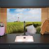 Wallario Glass Cooktop Cover/Splash Guard, 1-Piece, 90 x 52 cm, 8 mm Feet, Small Creek Through Reeds on the Way to the Lighthouse view 3