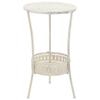 Mogou Round Metal Bar Table, Vintage Style, 40 x 70 cm, White view 1