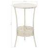 Mogou Round Metal Bar Table, Vintage Style, 40 x 70 cm, White view 2