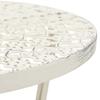 Mogou Round Metal Bar Table, Vintage Style, 40 x 70 cm, White view 3