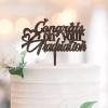 Congrats Grad Graduation Cake Topper, Wood Brown view 1