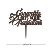 Congrats Grad Graduation Cake Topper, Wood Brown view 3