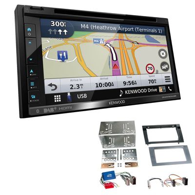 Kenwood DNX5190DABS 2-DIN Navigation Receiver for Audi A4 2000–2006, Apple CarPlay, Android Auto, Bluetooth, DAB+