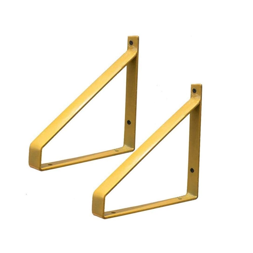 Heavy-Duty Iron Shelf Brackets, 2-Pack, Gold, 8 in (20 cm)