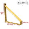 Heavy-Duty Iron Shelf Brackets, 2-Pack, Gold, 8 in (20 cm) view 2
