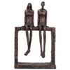 DRW Figurine of a Couple Sitting on a Resin Square, 17 x 10 x 27 cm view 1