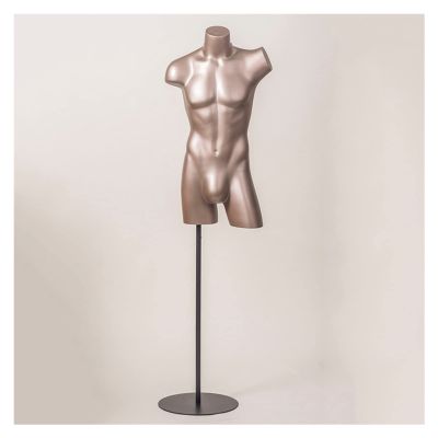 Adjustable Male Torso Mannequin with Base, Gold