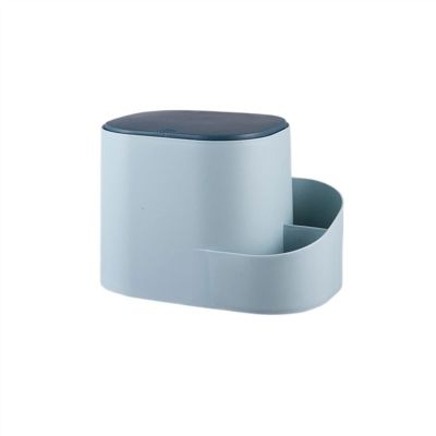 TOMYEUS Desktop Wastebasket with Lid, Blue