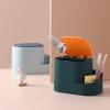 TOMYEUS Desktop Wastebasket with Lid, Blue view 4