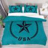 King-Size Texas USA Retro Star Duvet Cover Set, 3-Piece view 1