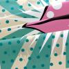 King Size Bedding Set, Kiss on Retro Background, 3-Piece view 3