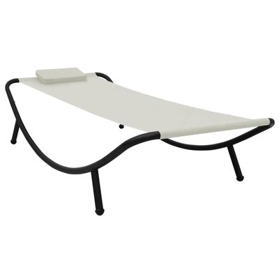 INLIFE Outdoor Daybed Cream 200 x 90 cm Steel