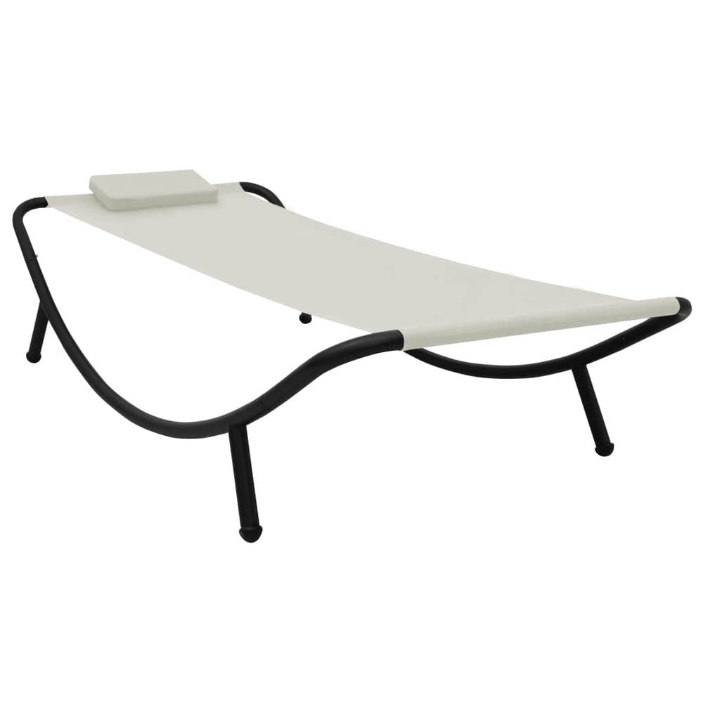INLIFE Outdoor Daybed Cream 200 x 90 cm Steel