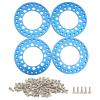 Buachois 4-Piece 1.9-Inch Aluminum Alloy Outer Beadlock Ring Rim Set for 1/10 RC Crawler, Blue view 1