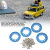 Buachois 4-Piece 1.9-Inch Aluminum Alloy Outer Beadlock Ring Rim Set for 1/10 RC Crawler, Blue view 3