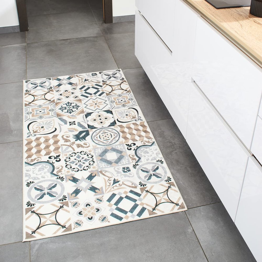 Nazar Kitchen Rug, Machine Washable, Brown 755, 80 x 150 cm