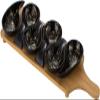 Serving Board with 6 Marble-Look Porcelain Bowls - Black view 1