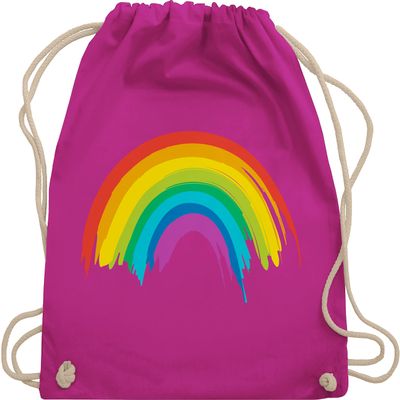Rainbow LGBT Pride Drawstring Backpack, Fuchsia