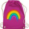 Rainbow LGBT Pride Drawstring Backpack, Fuchsia view 1