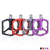 MTB CNC Aluminum Alloy Ultralight Flat Pedals, Enduro Bike, Smooth Bearings, 9/16-Inch Thread, Wide Platform (JT07-Red) view 3