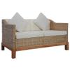 Natural Rattan 2-Seater Patio Sofa with Cushions view 1
