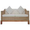 Natural Rattan 2-Seater Patio Sofa with Cushions view 2