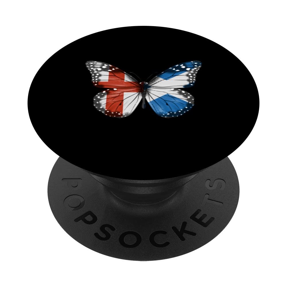 English Scottish Flag Butterfly PopSockets with Interchangeable PopGrip