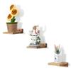 NIUBEST Small Floating Shelves, 5 in, Wall-Mounted, Set of 3, Rustic Paulownia Wood, Carbonized Black view 1