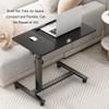 RHXWFDG Multifunctional Adjustable Overbed Table with Wheels view 2