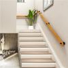 Lsoiup Wooden Handrail with Metal Brackets for Indoor and Outdoor Stairs view 2
