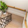 Lsoiup Wooden Handrail with Metal Brackets for Indoor and Outdoor Stairs view 3