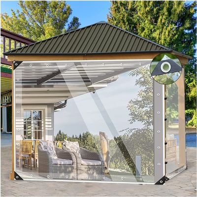 Transparent Waterproof PVC Tarp with Grommets, 420 g/m²