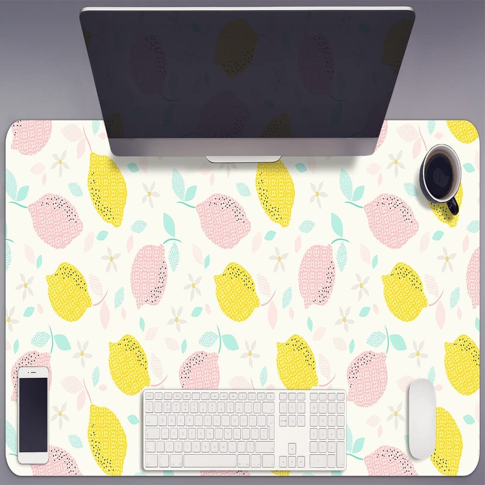 Decormat Desk Mat Protective Pad 90 x 45 cm Gaming Mat - Lemon