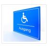 Disabled Exit Sign - Portrait - Blue - 4 mm Aluminum Composite Panel (30 x 20 cm, 4 Drill Holes) view 1